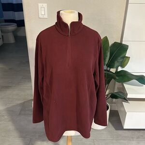 NEW Lands End quarter zip- burgundy color - XL